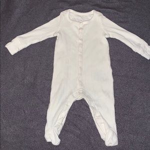 Baby Gap Cream Ribbed Cotton Footed Pajamas